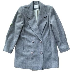 Vtg Ferncroft Wool Buttoned Oversized Blazer Coat Jacket Gray Size 4